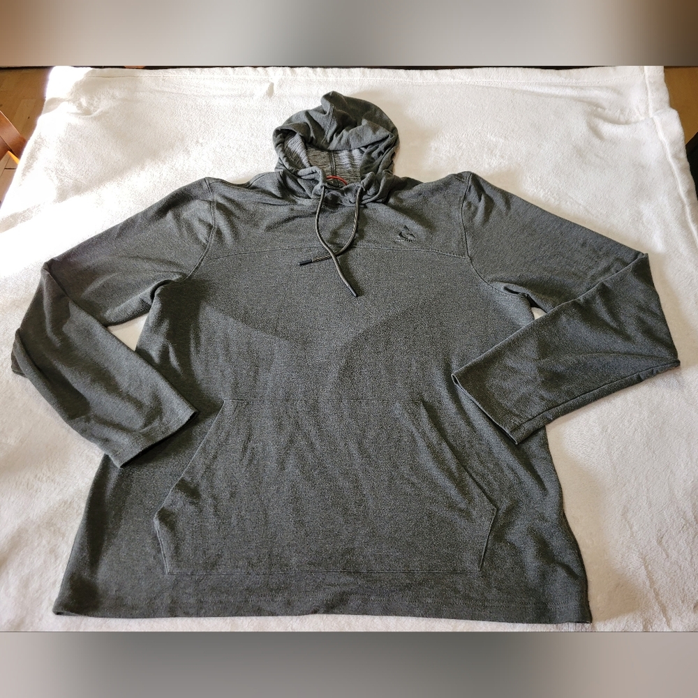 Gerry Men's Lightweight Long Sleeve Pullover Gray Hooded Sweat Shirt Large